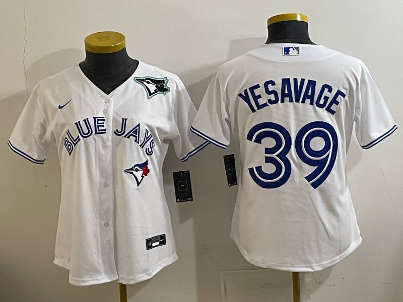 Women 2025 Toronto Blue Jays #39 Yesavage white Game Nike MLB Jersey style 004
